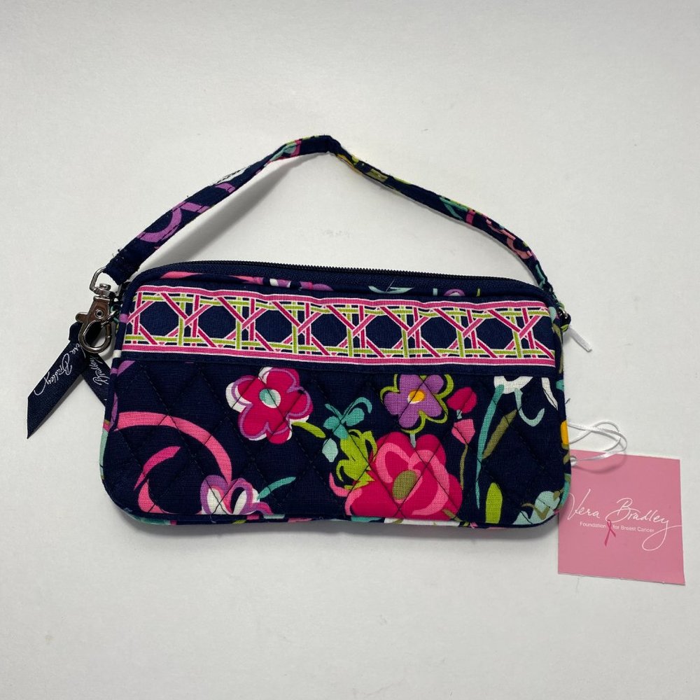 BNWT Vera Bradley Ribbons Retired Winter 2012 Pattern Zip Wristlet Pouch